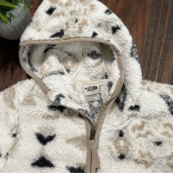 Sherpa pullover sweatshirt v neck zip pockets cream white black tan tribal Small - Picture 2 of 10